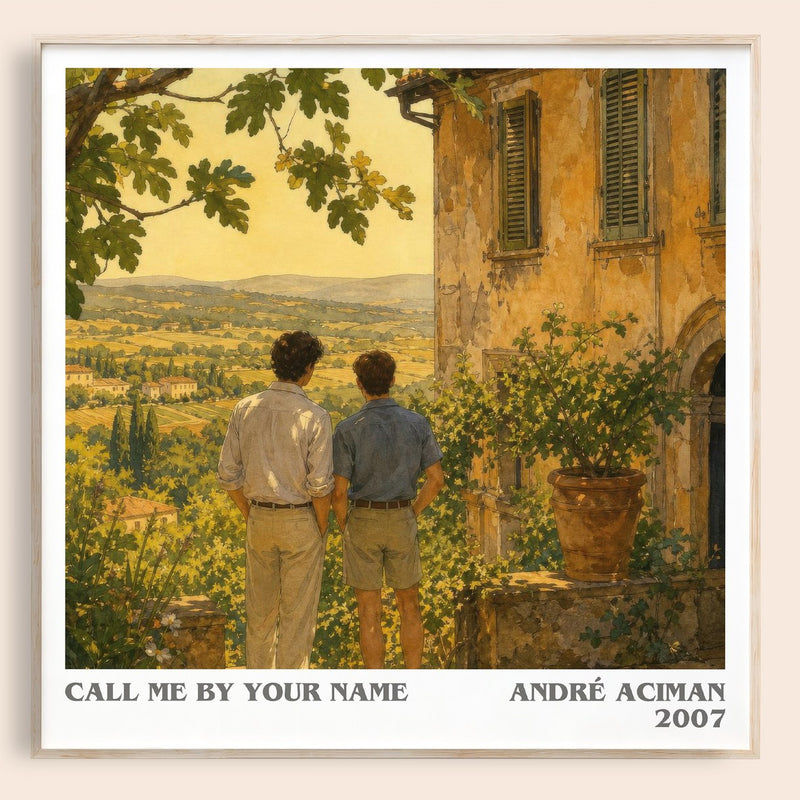 Call Me by Your Name literary book poster by André Aciman – framed literary art print