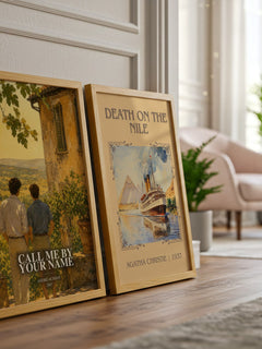 Call Me by Your Name watercolour print framed by window – literary home decor