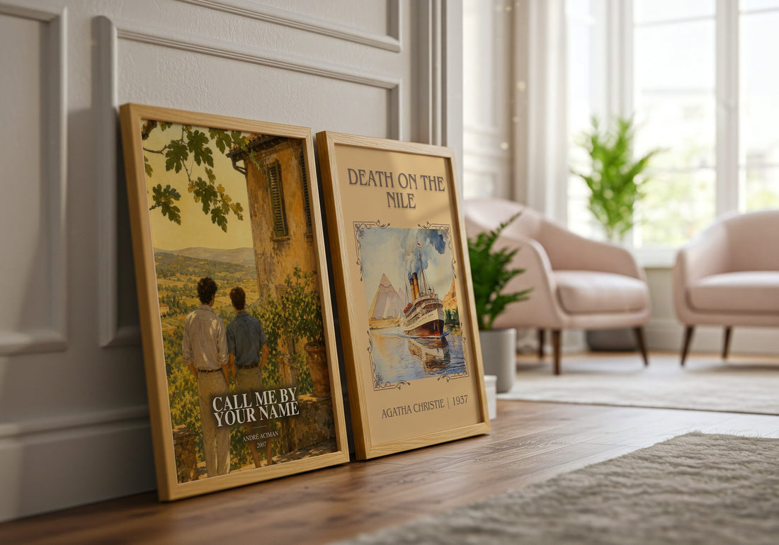 Call Me by Your Name watercolour print framed by window – literary home decor