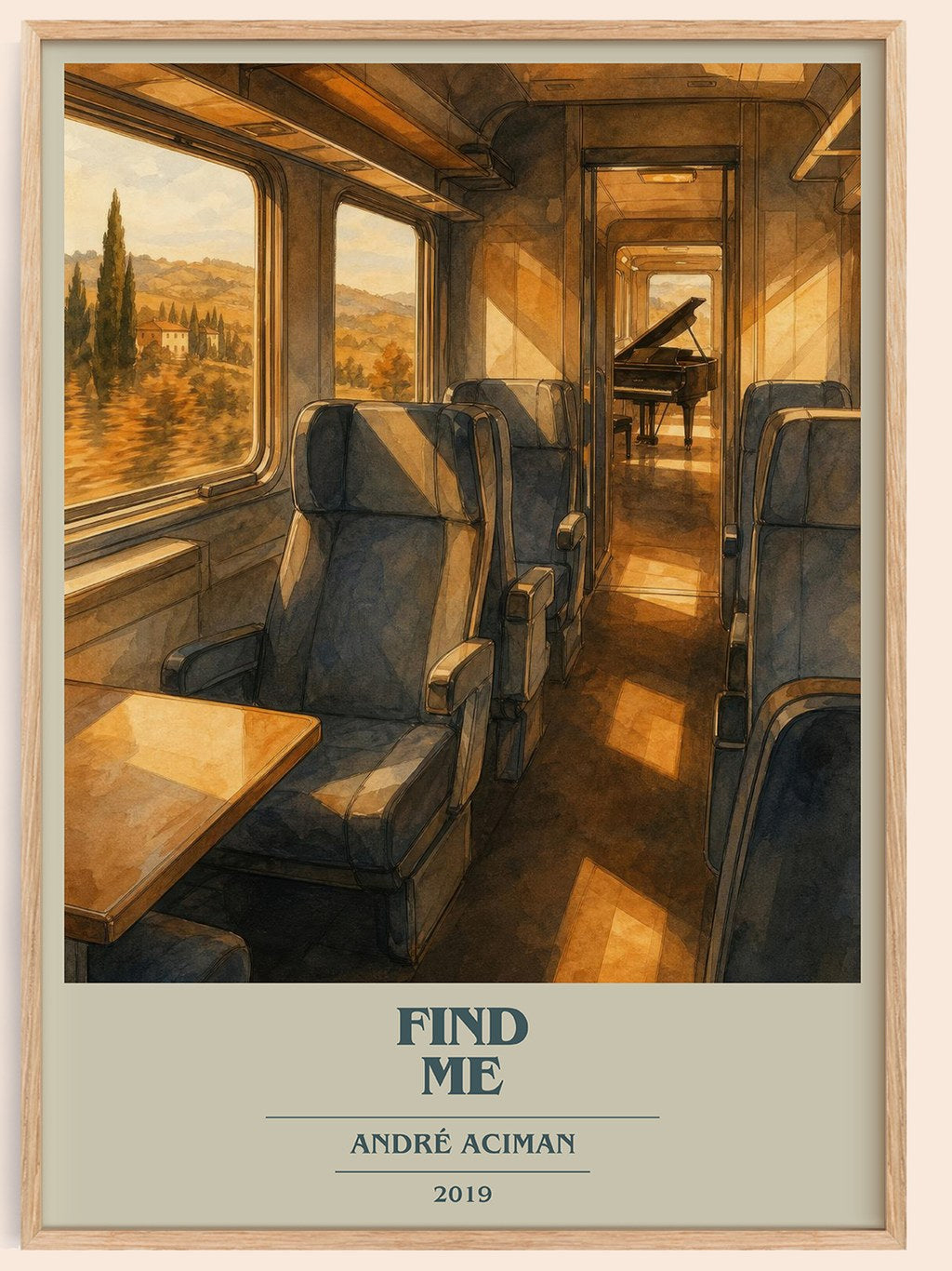 Find Me book cover book poster by André Aciman – framed literary art print