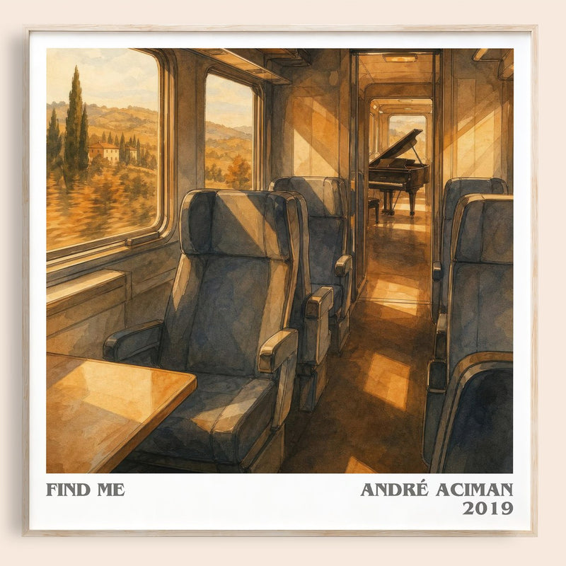 Find Me literary book poster by André Aciman – framed literary art print