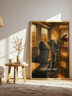 Find Me watercolour print in frame leaning in hallway – romance wall art