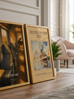 Find Me watercolour print framed by window – literary home decor