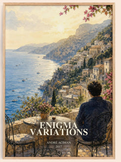 Enigma variations watercolour book poster by André Aciman – framed literary art print