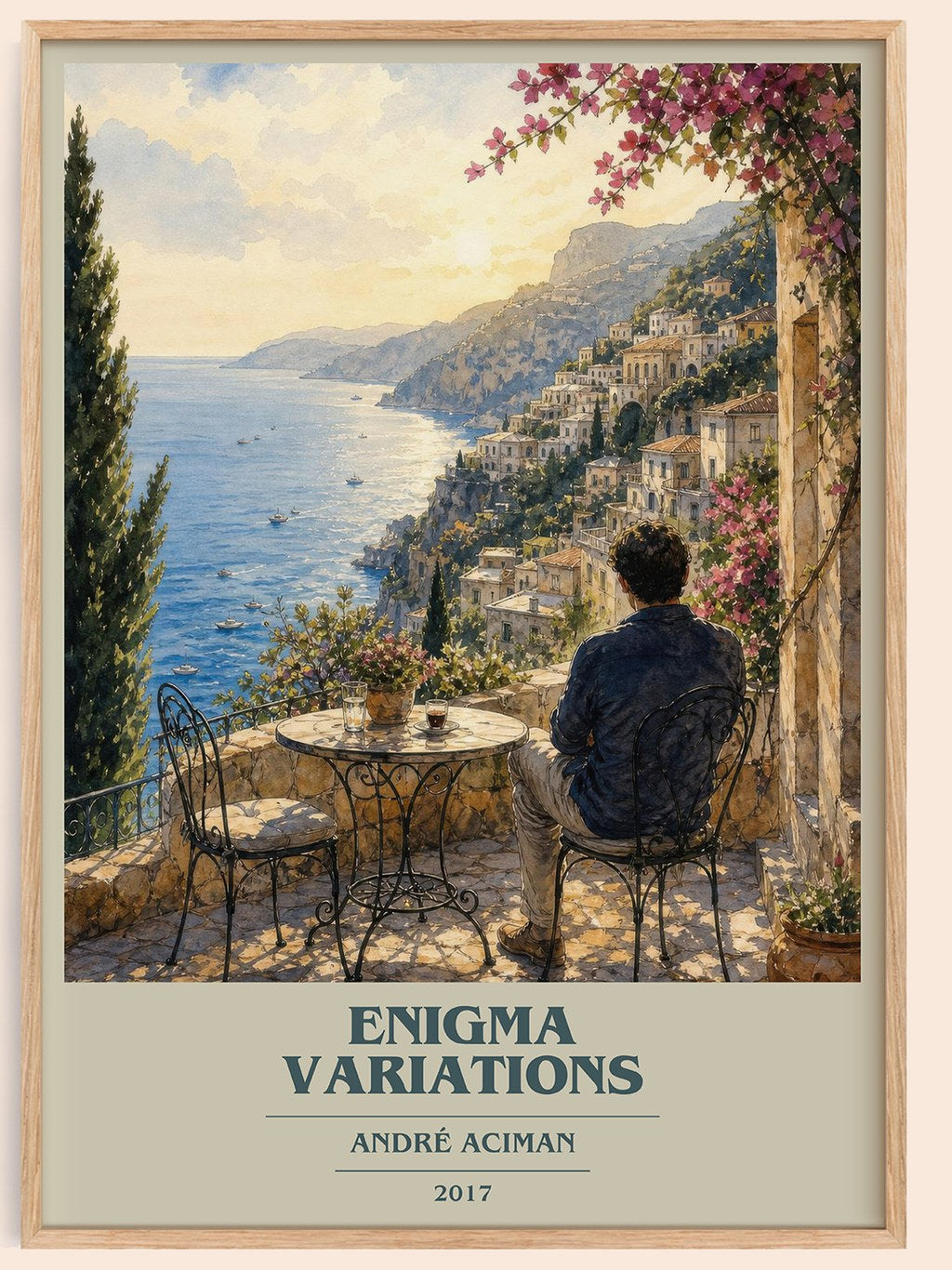 Enigma variations book cover book poster by André Aciman – framed literary art print
