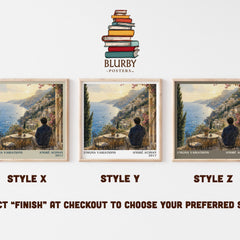 Enigma variations literary print in frame leaning in hallway – literary fiction wall art