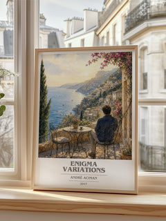 Enigma variations book cover poster colour and style options – André Aciman book art