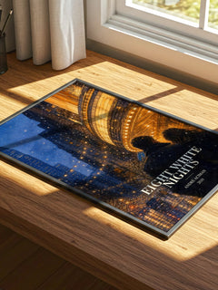Eight white nights watercolour book poster framed on wall – literary fiction wall art