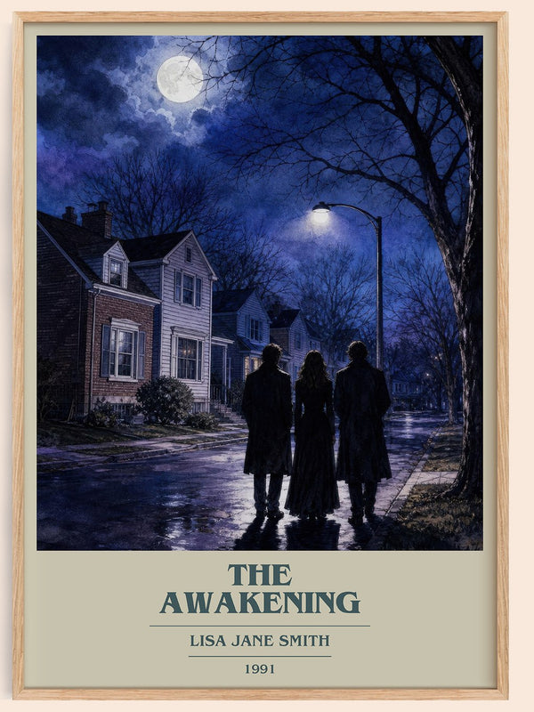 The Awakening book cover book poster by Lisa Jane Smith – framed literary art print