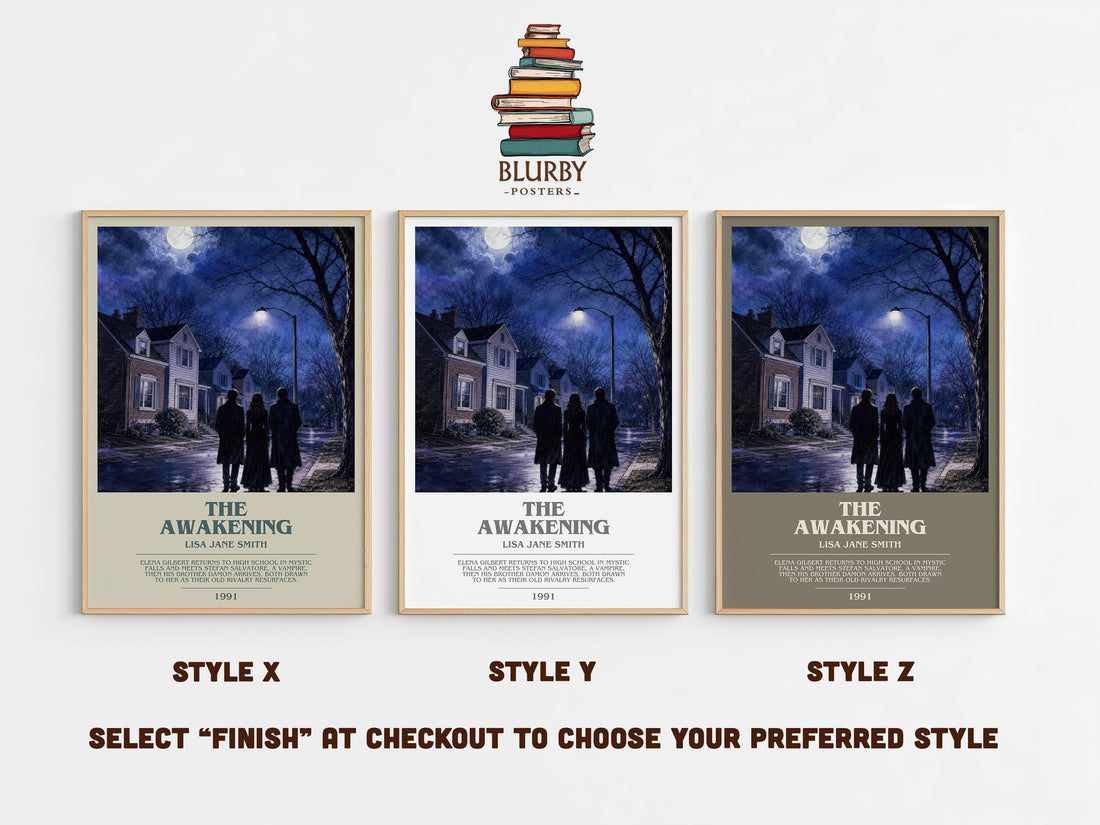 The Awakening bookish print in frame leaning in hallway – young adult wall art (mockup)