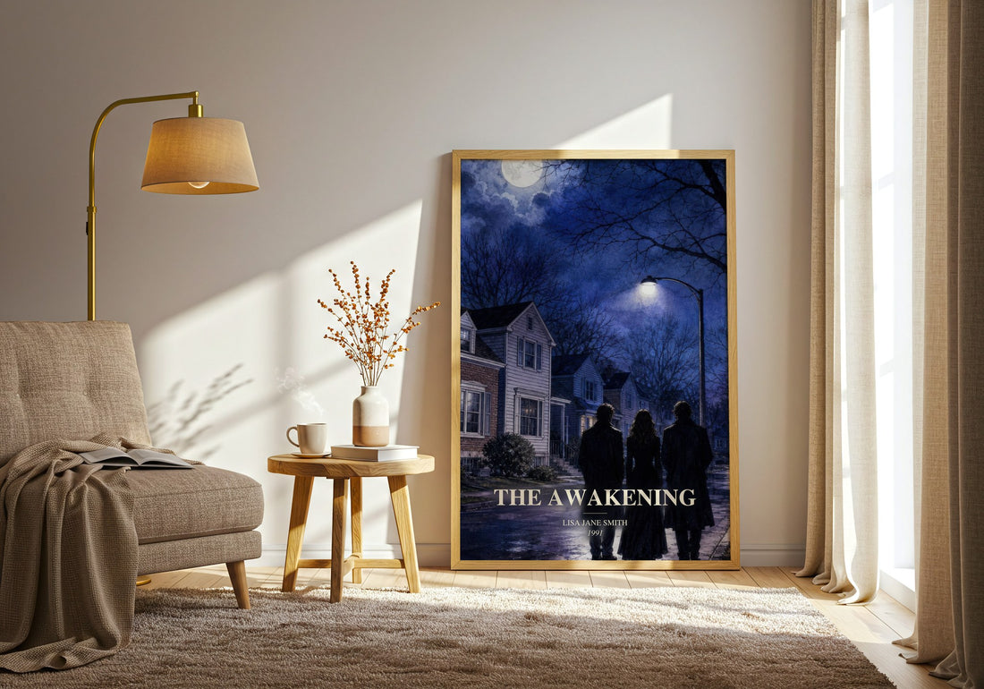 The Awakening watercolour print in frame leaning in hallway – young adult wall art