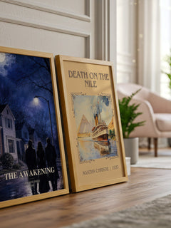 The Awakening watercolour print framed by window – literary home decor