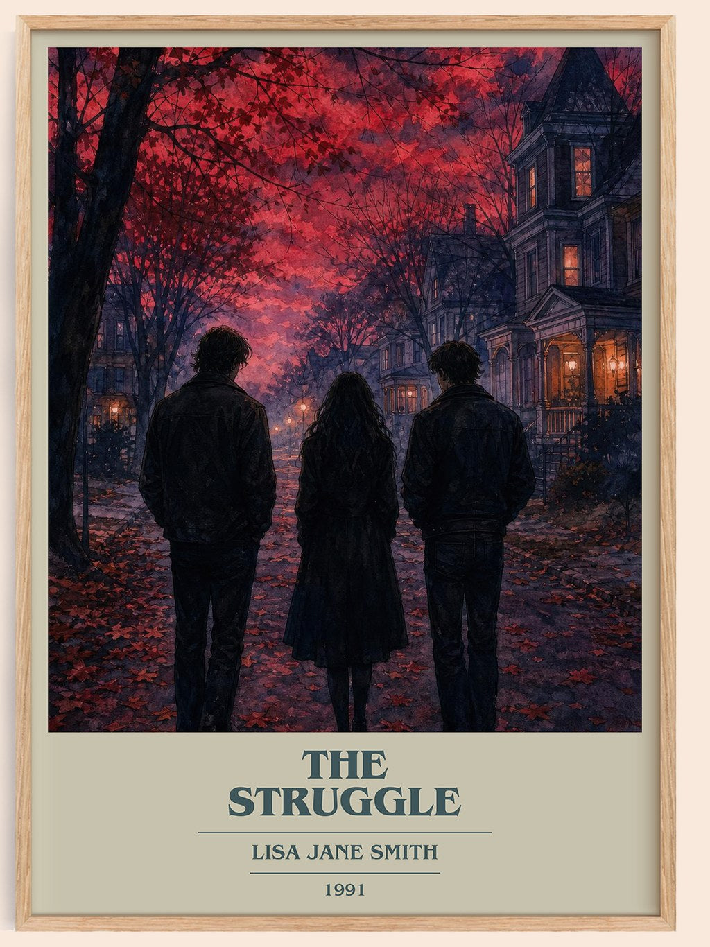 The Struggle book cover book poster by Lisa Jane Smith – framed literary art print