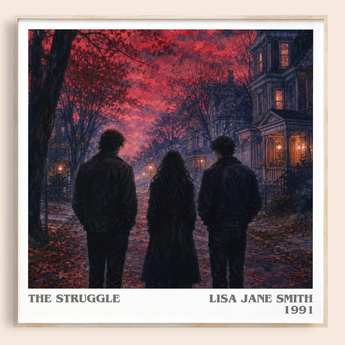 The Struggle literary book poster by Lisa Jane Smith – framed literary art print