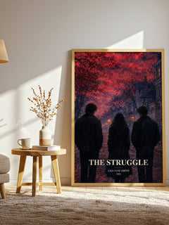 The Struggle watercolour print in frame leaning in hallway – young adult wall art