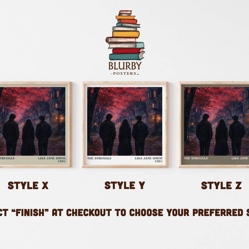 The Struggle literary print in frame leaning in hallway – young adult wall art