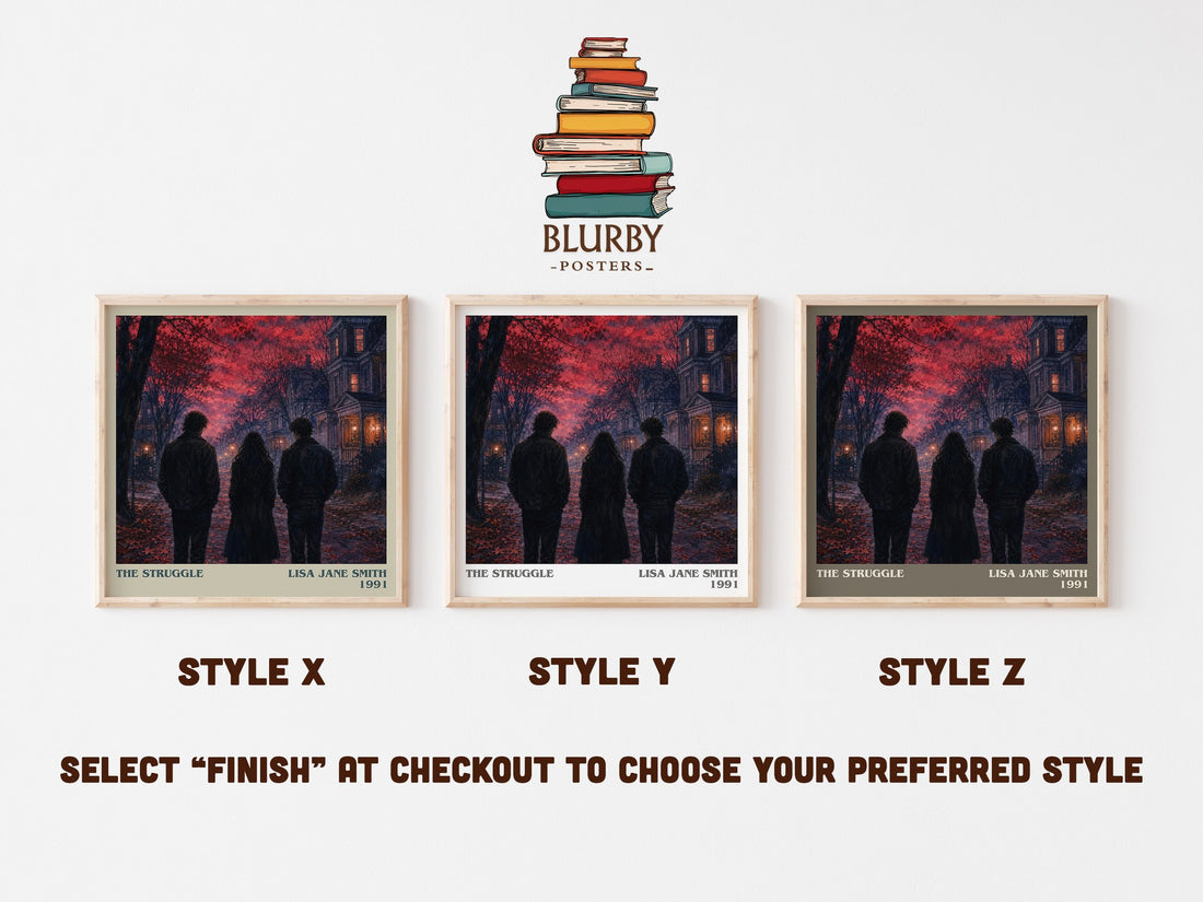 The Struggle literary print in frame leaning in hallway – young adult wall art (mockup)