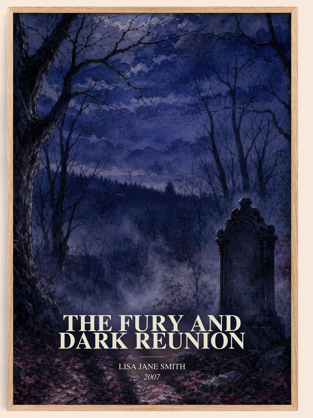 The Fury and Dark Reunion watercolour book poster by Lisa Jane Smith – framed literary art print
