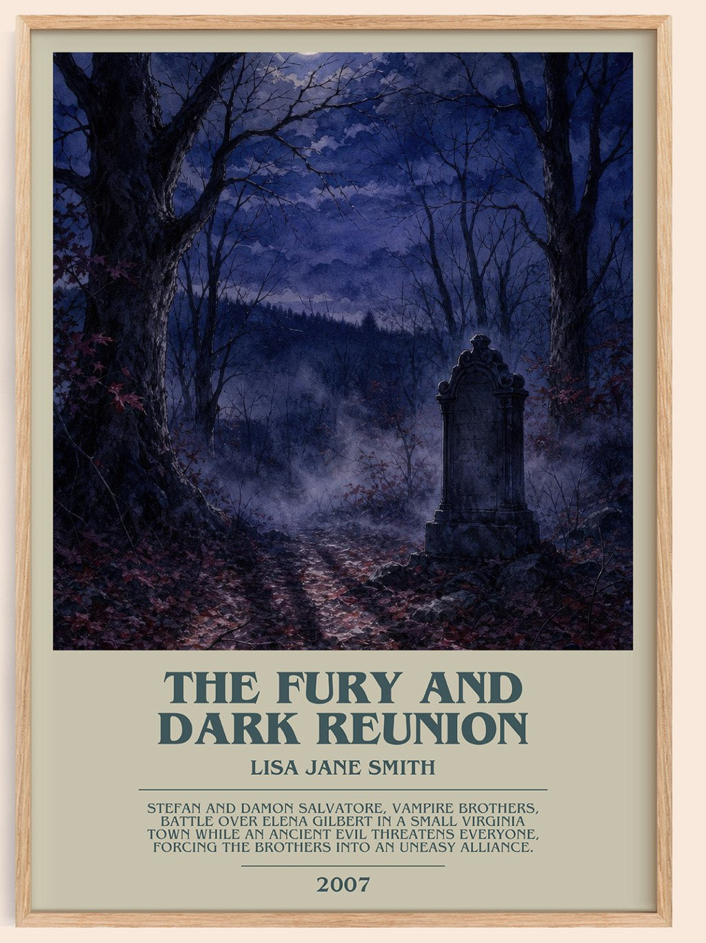 The Fury and Dark Reunion bookish book poster by Lisa Jane Smith – framed literary art print