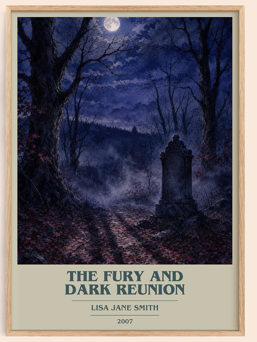 The Fury and Dark Reunion book cover book poster by Lisa Jane Smith – framed literary art print