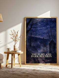 The Fury and Dark Reunion watercolour print in frame leaning in hallway – young adult wall art