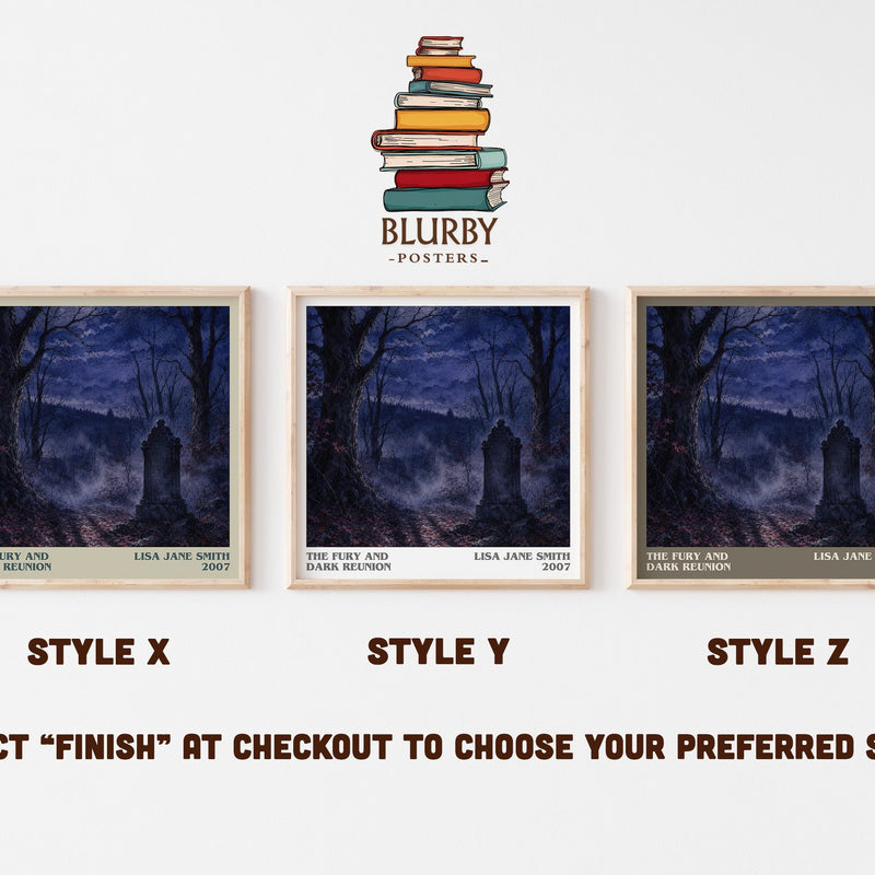 The Fury and Dark Reunion literary print in frame leaning in hallway – young adult wall art