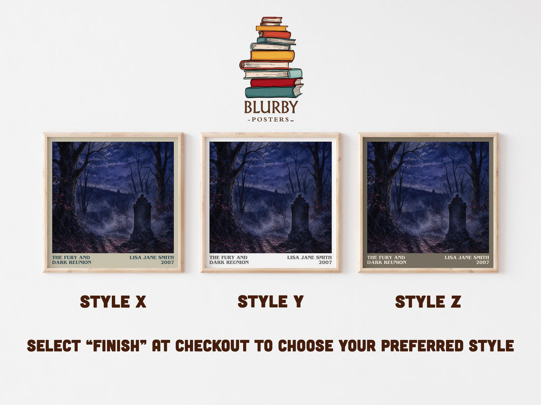 The Fury and Dark Reunion literary print in frame leaning in hallway – young adult wall art (mockup)