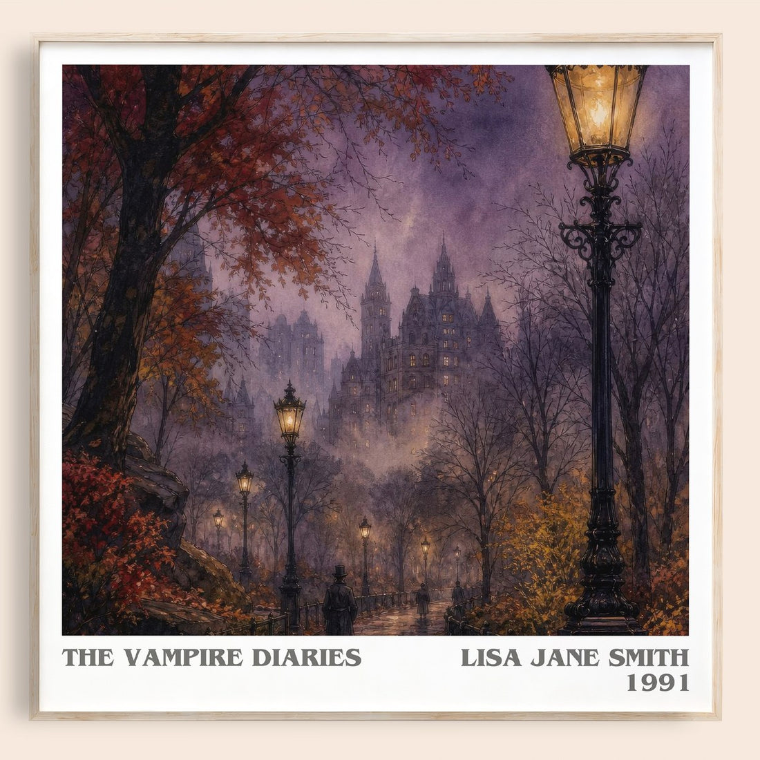 The Vampire Diaries literary book poster by Lisa Jane Smith – framed literary art print