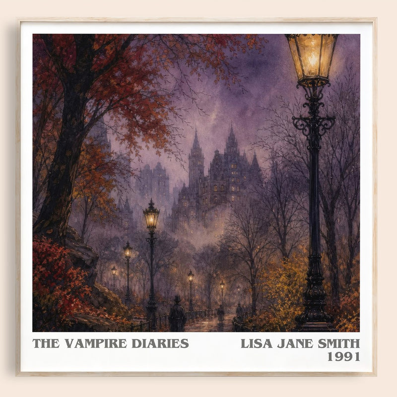 The Vampire Diaries literary book poster by Lisa Jane Smith – framed literary art print