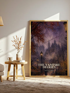 The Vampire Diaries watercolour print in frame leaning in hallway – young adult wall art