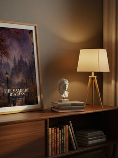 The Vampire Diaries watercolour print on bookshelf – Lisa Jane Smith fan gift
