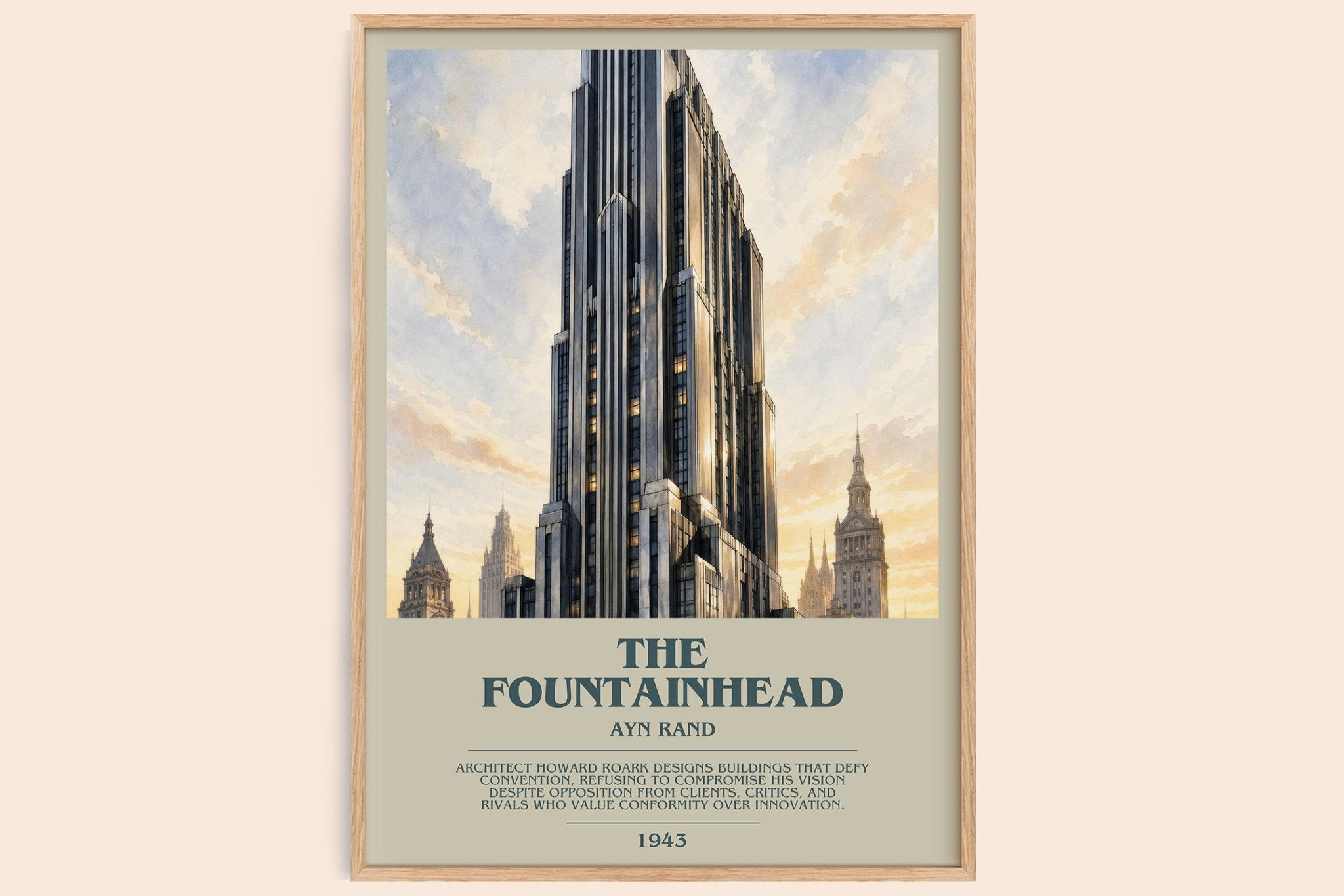 The Fountainhead Bookish Wall Art by Ayn Rand