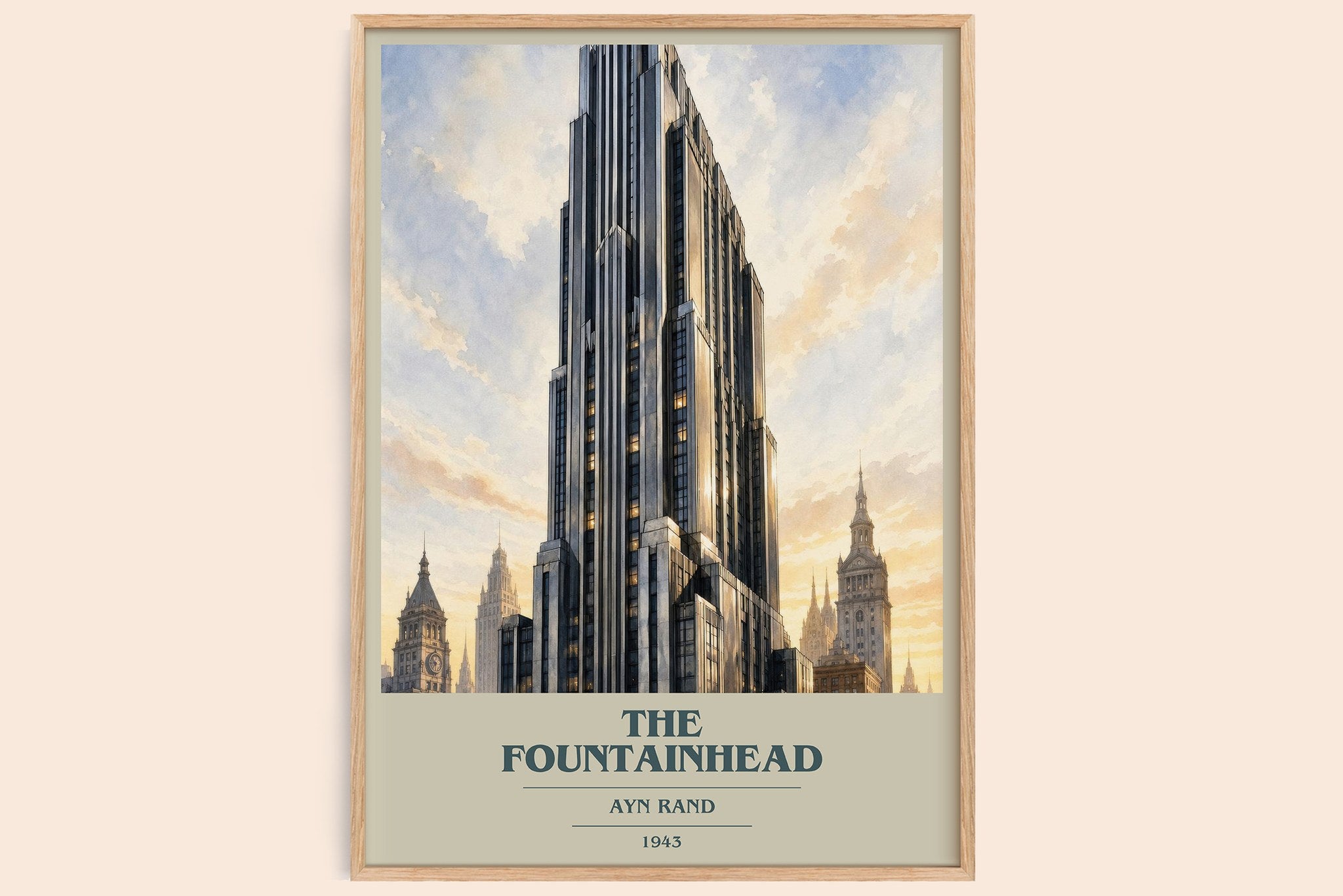 The Fountainhead Book Cover Poster by Ayn Rand