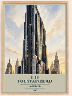 The Fountainhead book cover book poster by Ayn Rand – framed literary art print