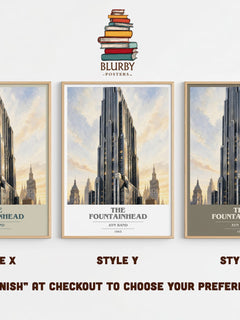 The Fountainhead book cover print in frame leaning in hallway – philosophy wall art