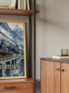 Atlas Shrugged (Centennial Ed. HC) book watercolour illustration paper finish options – matte satin gloss