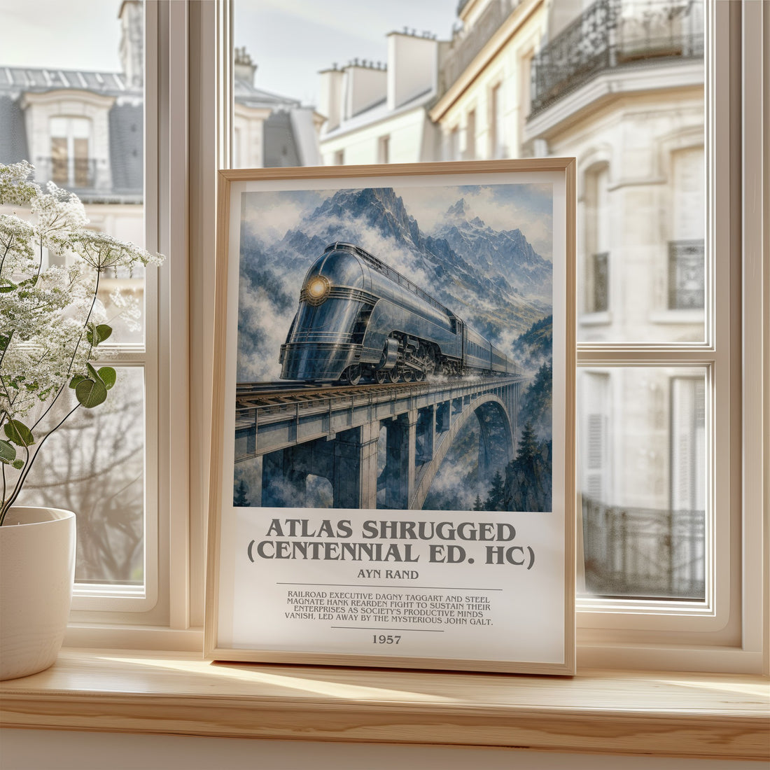 Atlas Shrugged (Centennial Ed. HC) bookish poster colour and style options – Ayn Rand book art