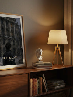 We the living watercolour print on bookshelf – Ayn Rand fan gift