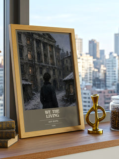 We the living book cover print framed by window – literary home decor