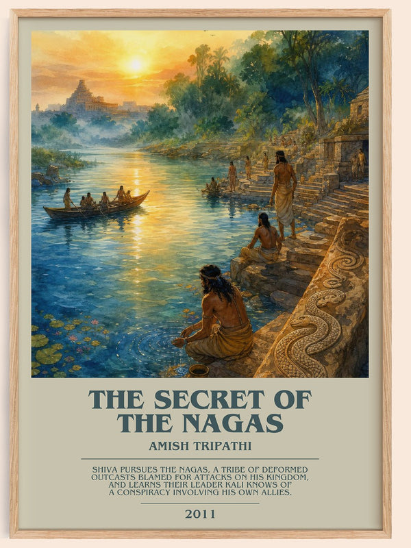 The Secret of the Nagas bookish book poster by Amish Tripathi – framed literary art print