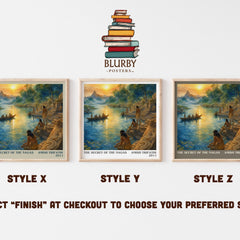 The Secret of the Nagas literary print in frame leaning in hallway – fantasy wall art