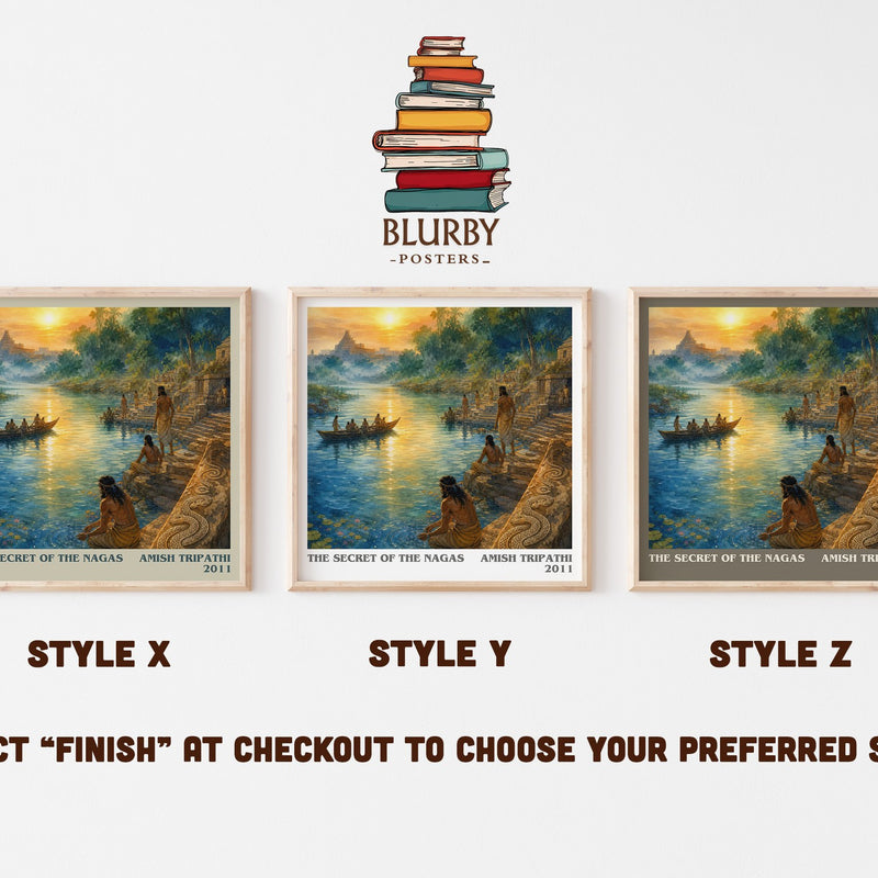 The Secret of the Nagas literary print in frame leaning in hallway – fantasy wall art