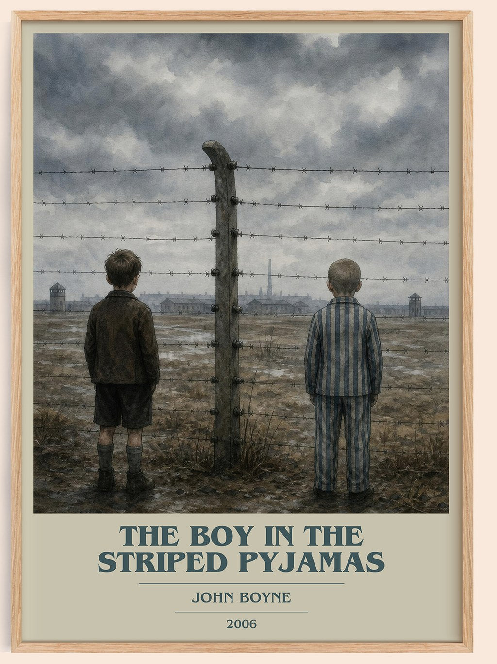 The Boy in the Striped Pyjamas book cover book poster by John Boyne – framed literary art print