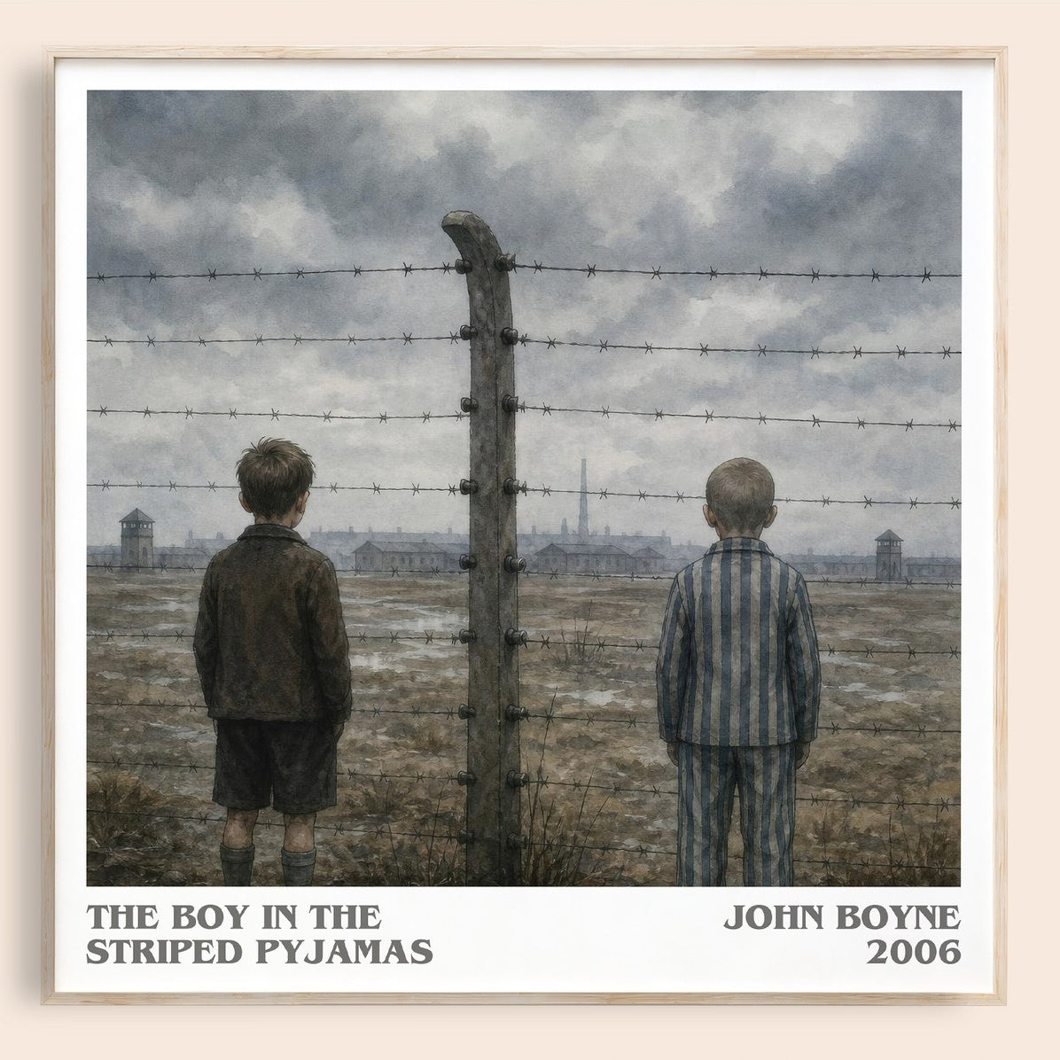 The Boy in the Striped Pyjamas literary book poster by John Boyne – framed literary art print