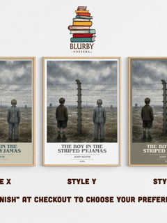 The Boy in the Striped Pyjamas book cover print in frame leaning in hallway – historical fiction wall art