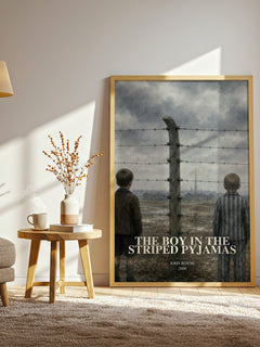 The Boy in the Striped Pyjamas watercolour print in frame leaning in hallway – historical fiction wall art