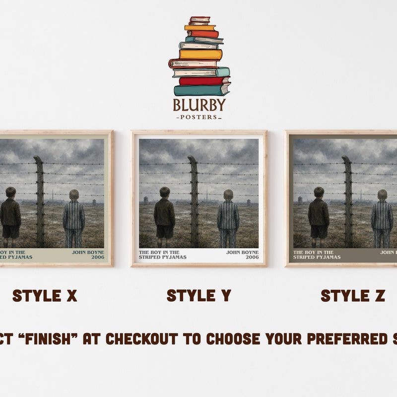 The Boy in the Striped Pyjamas literary print in frame leaning in hallway – historical fiction wall art