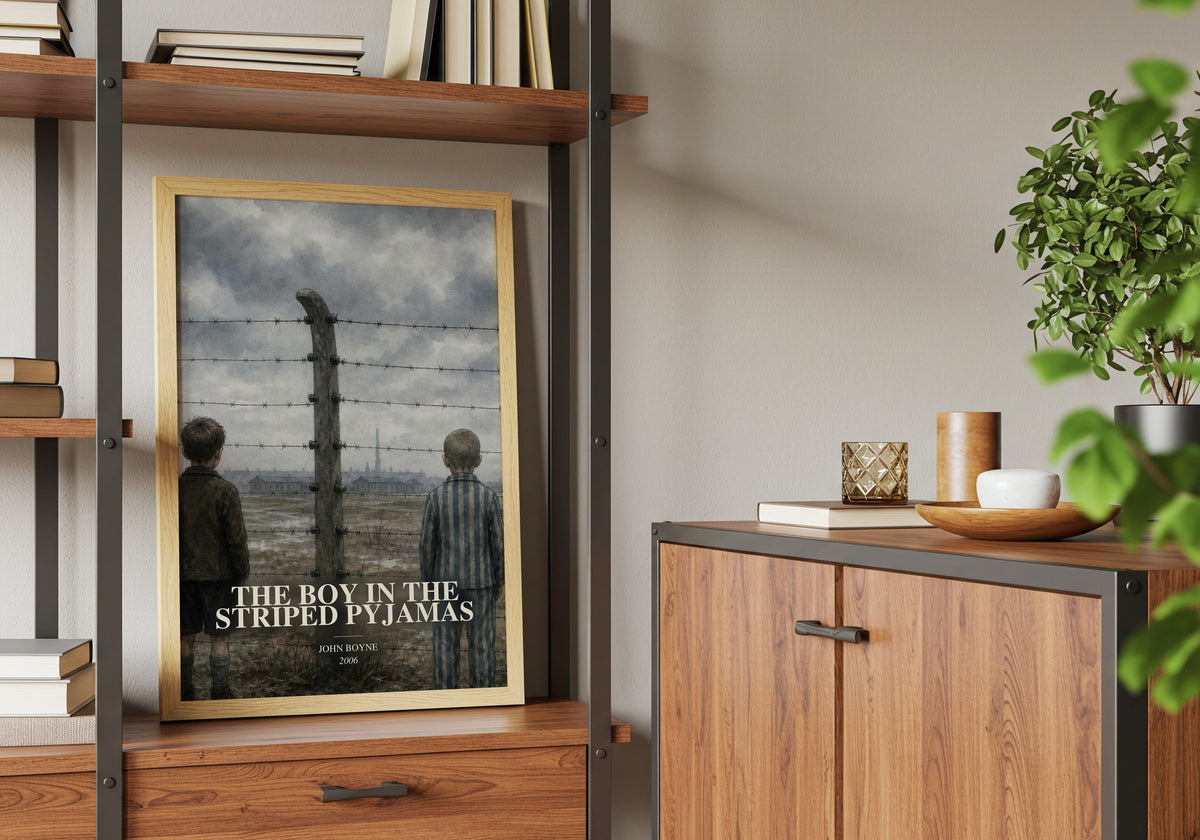 The Boy in the Striped Pyjamas book watercolour illustration paper finish options – matte satin gloss