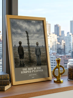 The Boy in the Striped Pyjamas book cover print framed by window – literary home decor