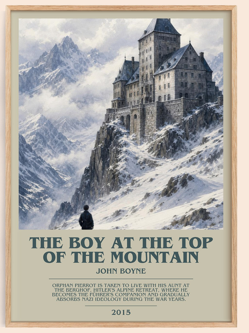 The Boy at the Top of the Mountain bookish book poster by John Boyne – framed literary art print